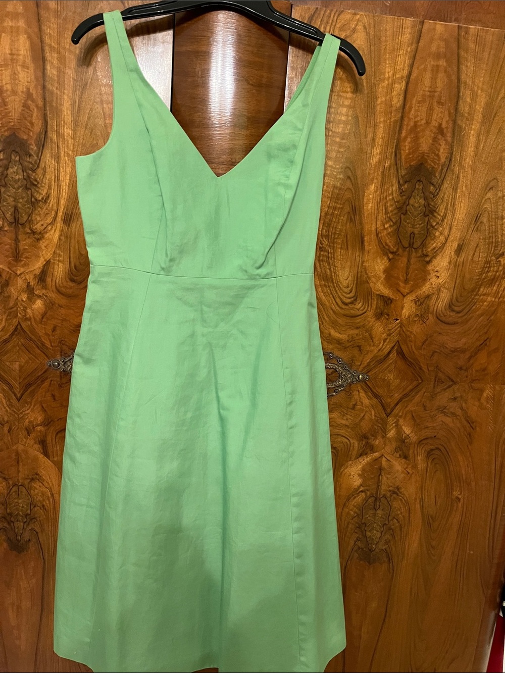 J. Crew Light Green V-Neck Midi Sheath Sun Dress Size 4
